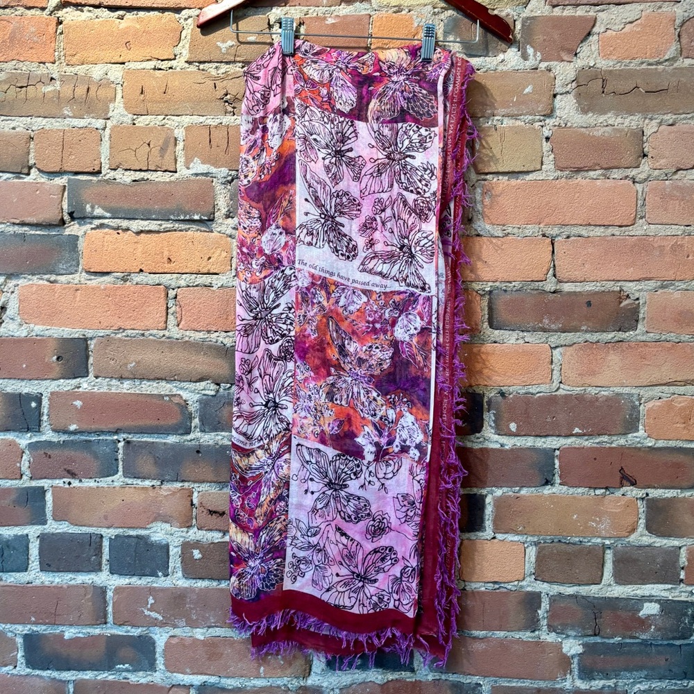 NWOT Love’s Pure Light Hand-Painted Silk Scarf: Behold All Things New. New ❤️